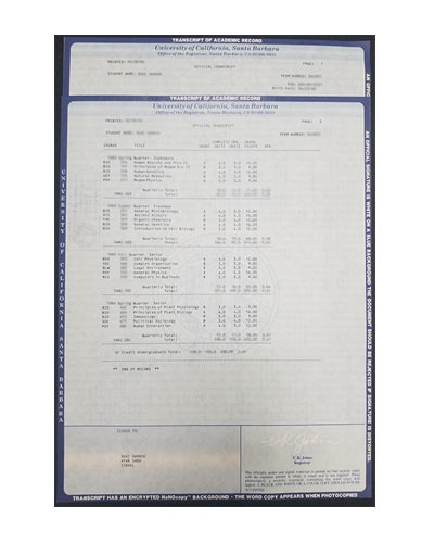 UCSB Transcript Certificate Sample-Where to buy UCSB  Transcript