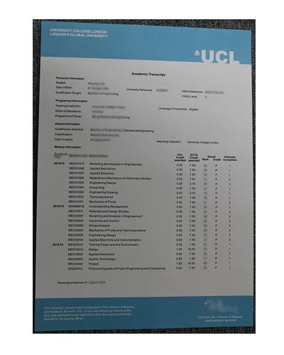 Where Can Buy a fake UCL Transcript Certificate.