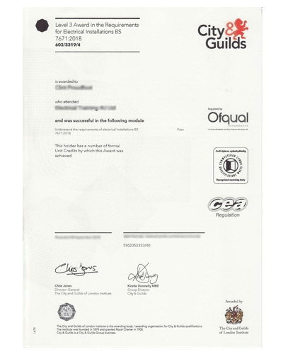 How long does it take to get a fake nvq level 3 electric certification?
