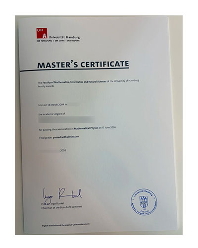 Order a sample of the Hamburg University diploma de