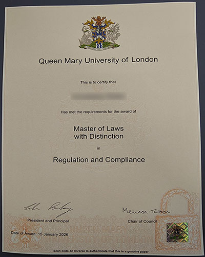 Degree sample from Queen Mary University of London 