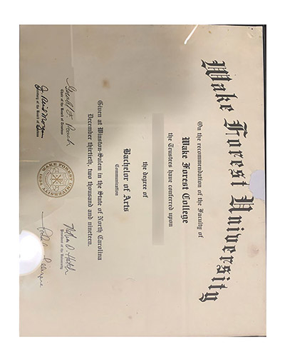 High-quality WFU university certificate