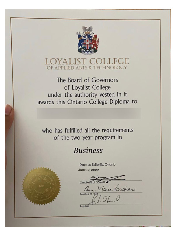 Where can I purchase the Loyalist College certifica