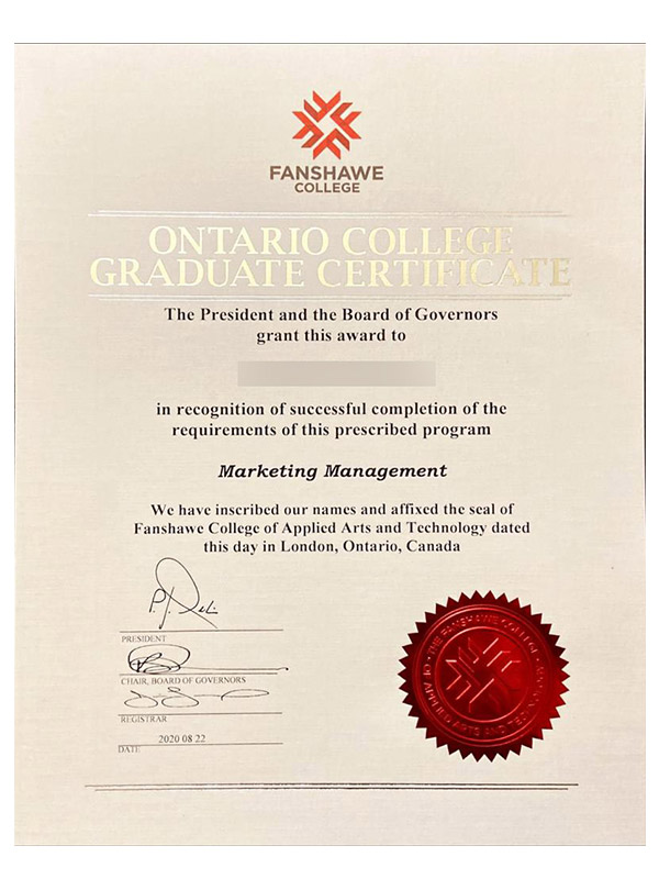 The highest-quality Van Schaack College certificate